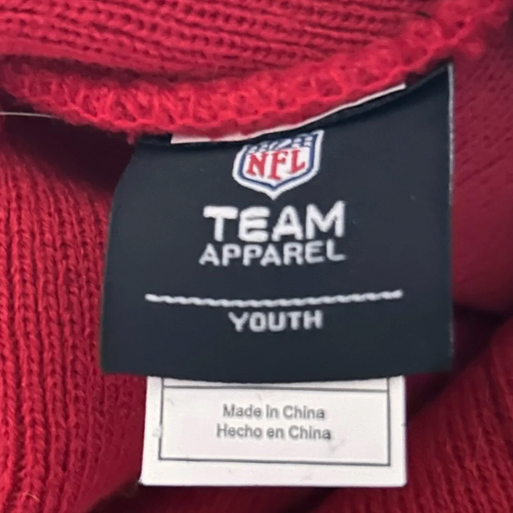 NFL Team Apparel San Francisco 49ers Youth Cuffed Knit Hat With Pom‎